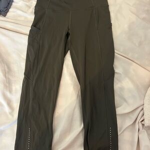 Olive Green High-Waisted Lululemon Leggings size 2 length 23